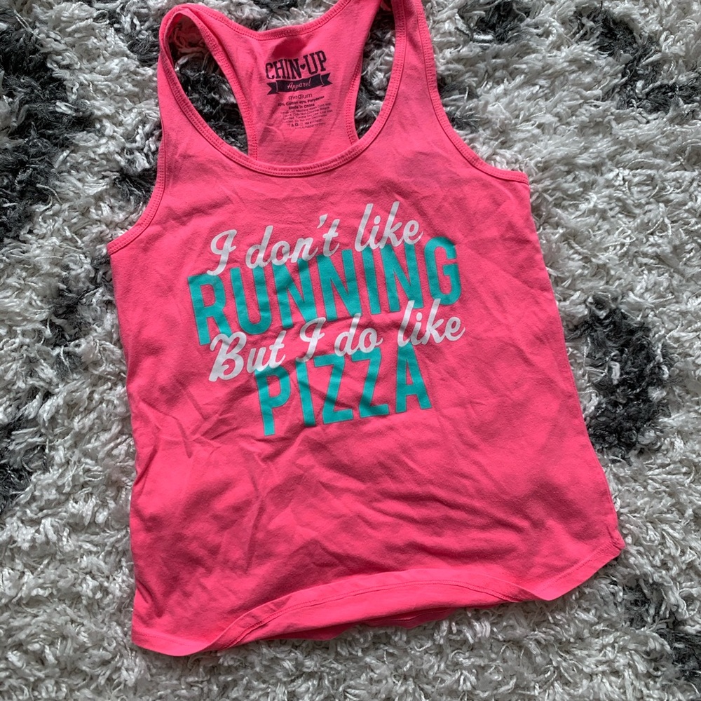 Chin Up Apparel Funny Running Shirt Tank Top Sz M
